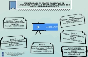 Cartaz Editais de bolsas mobilidade 2018-2019