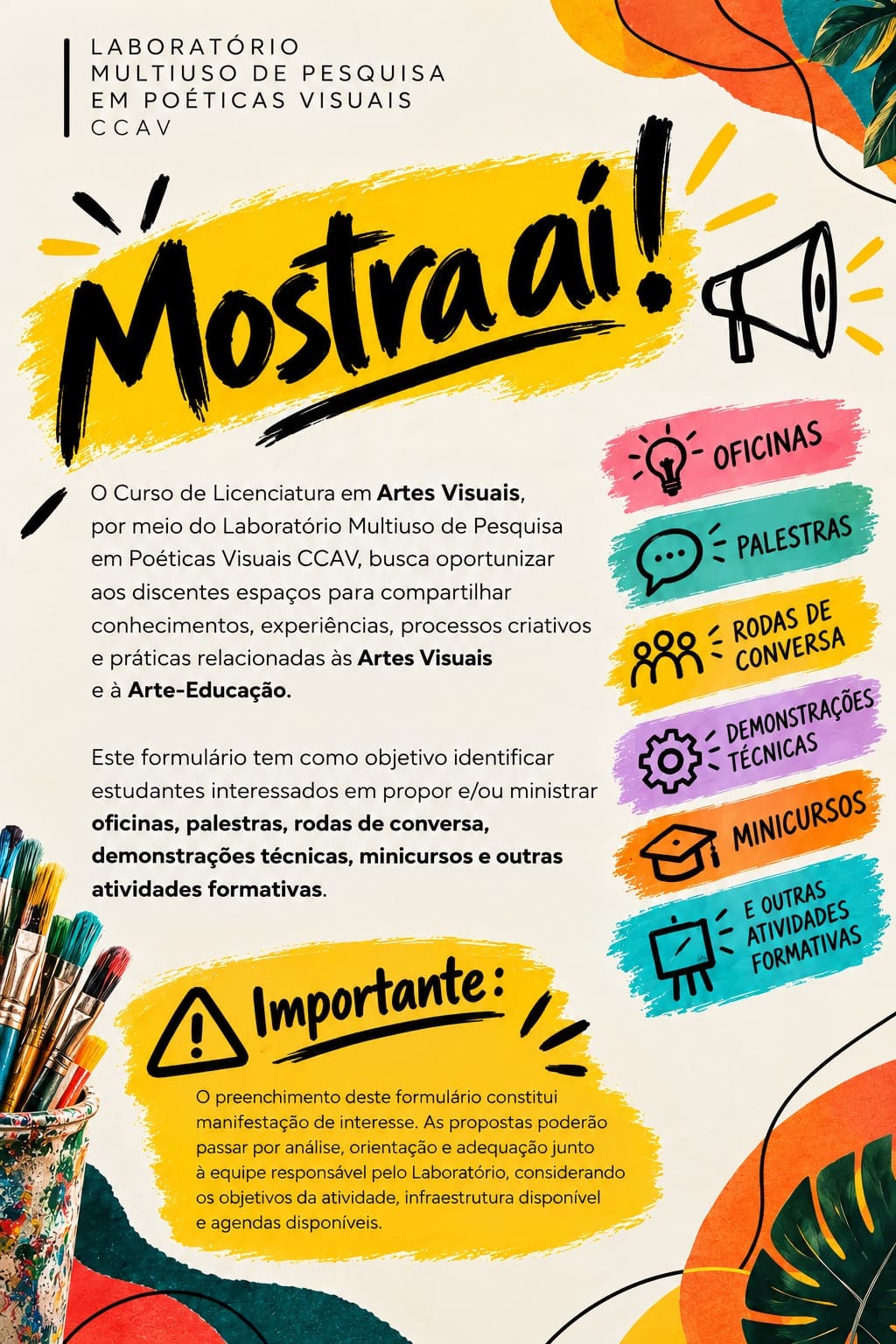 Cartaz de divulgação da mostra artística