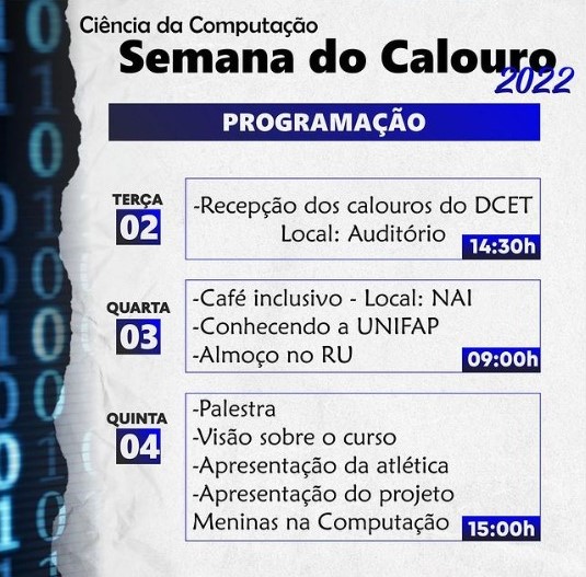 Read more about the article Semana do Calouro 2022 – Ciência da Computação