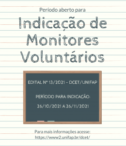 Leia mais sobre o artigo Indicação de Monitores Voluntários