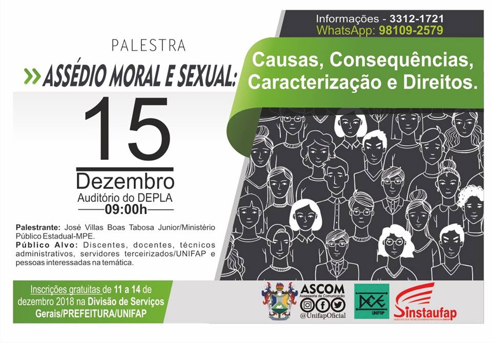 Palestra Assédio Moral e Sexual: Causas, Consequências, Caracterização ...