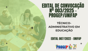 Leia mais sobre o artigo EDITAL CONVOCAÇÃO Nº 003/2025/PROGEP – TÉCNICO-ADMINISTRATIVO EM EDUCAÇÃO