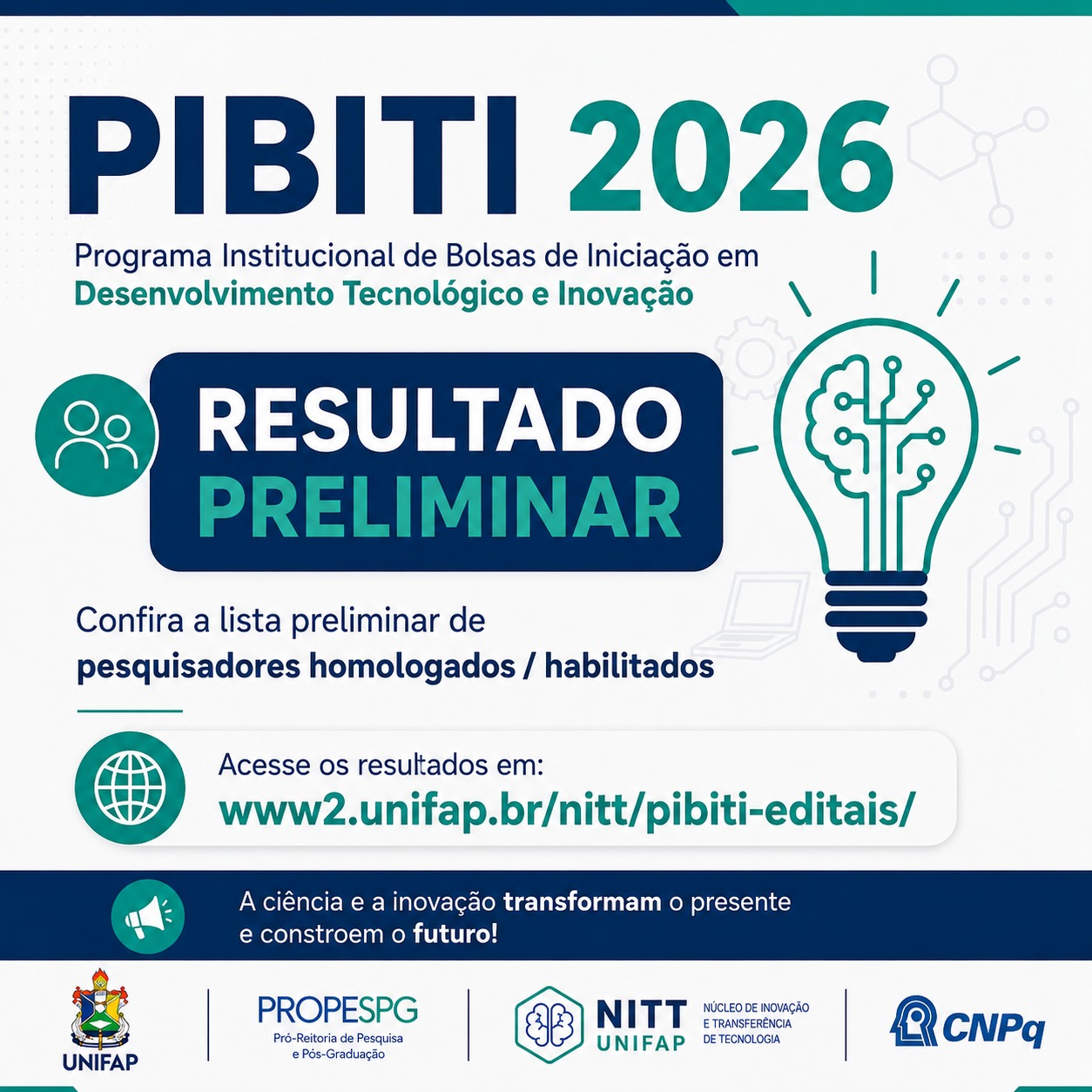 No momento, você está visualizando Resultado Preliminar do PIBITI 2026