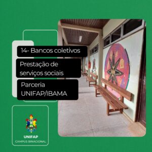 Leia mais sobre o artigo Campus Oiapoque recebe quatorze bancos coletivos através da prestação de serviços sociais e doação de madeira realizada pelo Instituto Brasileiro do Meio Ambiente e dos Recursos Naturais Renováveis (IBAMA)