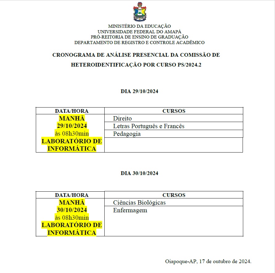 Você está visualizando atualmente Convocação para candidatos classificados no PS 2024.2 da UNIFAP – Campus Binacional