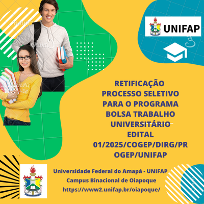 Leia mais sobre o artigo RETIFICAÇÃO    PROCESSO SELETIVO PARA O PROGRAMA BOLSA TRABALHO UNIVERSITÁRIO