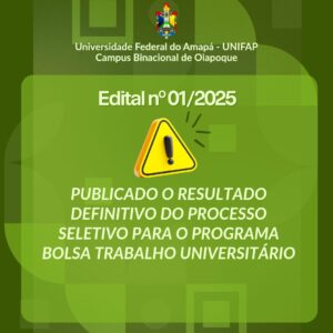 Leia mais sobre o artigo RESULTADO DEFINITIVO PROCESSO SELETIVO PARA O PROGRAMA BOLSA TRABALHO UNIVERSITÁRIO