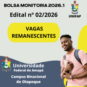 Leia mais sobre o artigo EDITAL BOLSAMONITORIA VAGAS REMANESCENTES Nº 02/2026