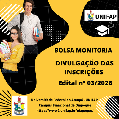 No momento, você está visualizando PROGRAMA BOLSA MONITORIA –  DIVULGAÇÃO DAS INSCRIÇÕES
