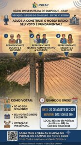 Leia mais sobre o artigo Abertas as eleições para o Conselho Técnico, Administrativo e de Programação da Rádio Universitária de Oiapoque
