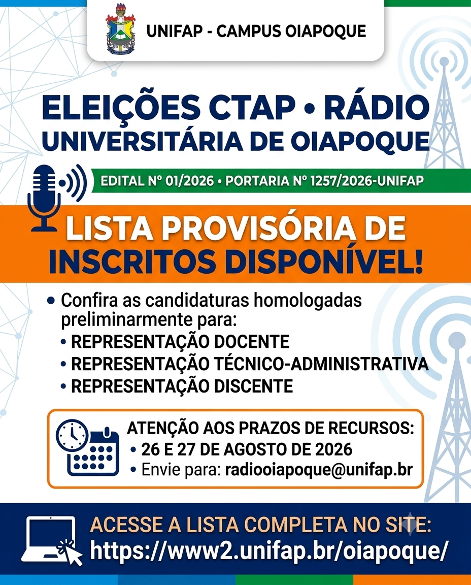 No momento, você está visualizando HOMOLOGAÇÃO PRELIMINAR DAS INSCRIÇÕES