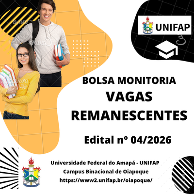 Leia mais sobre o artigo BOLSA MONITORIA EDITAL Nº 04/2026 – VAGAS REMANESCENTES