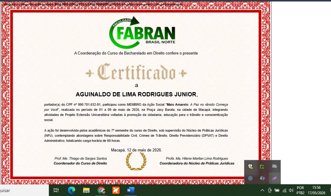 No momento, você está visualizando CONTEÚDO PROGRAMÁTICO E CERTIFICADO – MAIO AMARELO, TURMA DIREITO